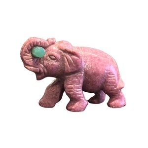 Rhodochrosite and Jade Elephant